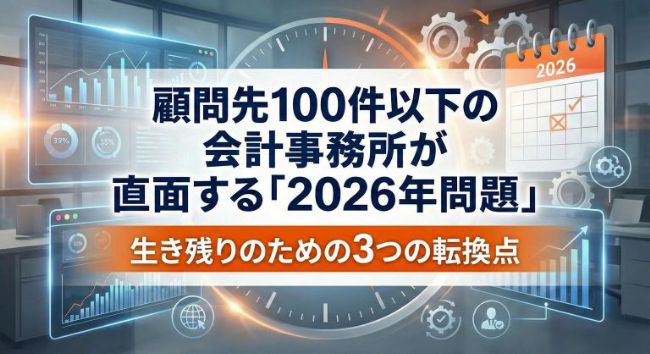 顧問先100件以下の会計事務所が直面する「2026年問題」──生き残りのための3つの転換点