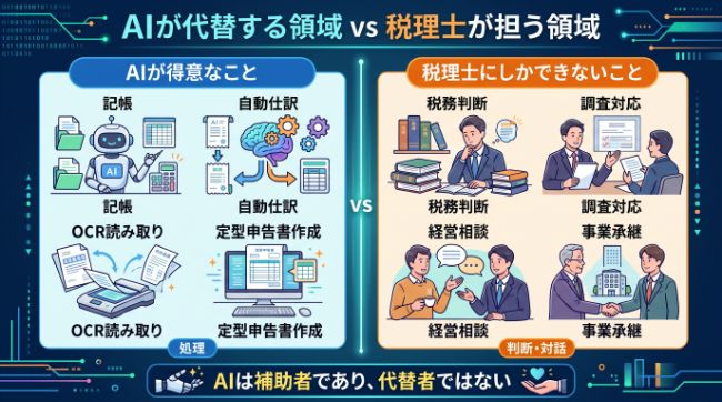 AIが代替する領域 vs 税理士が担う領域