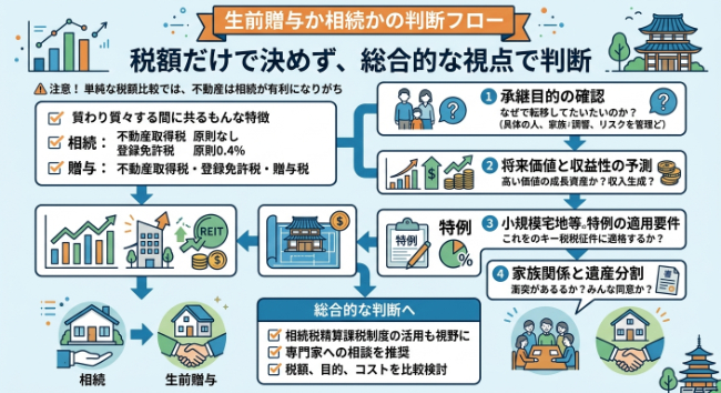 生前贈与か相続かの判断フロー