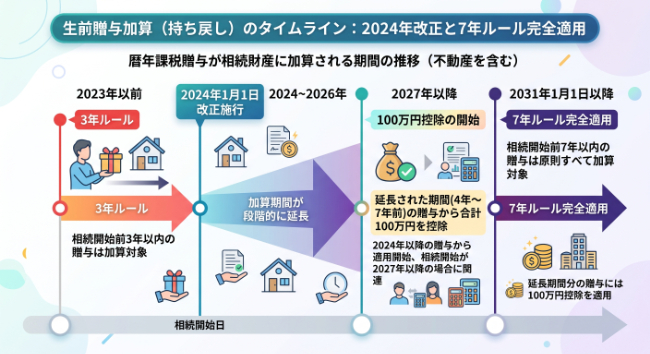 生前贈与加算のタイムライン